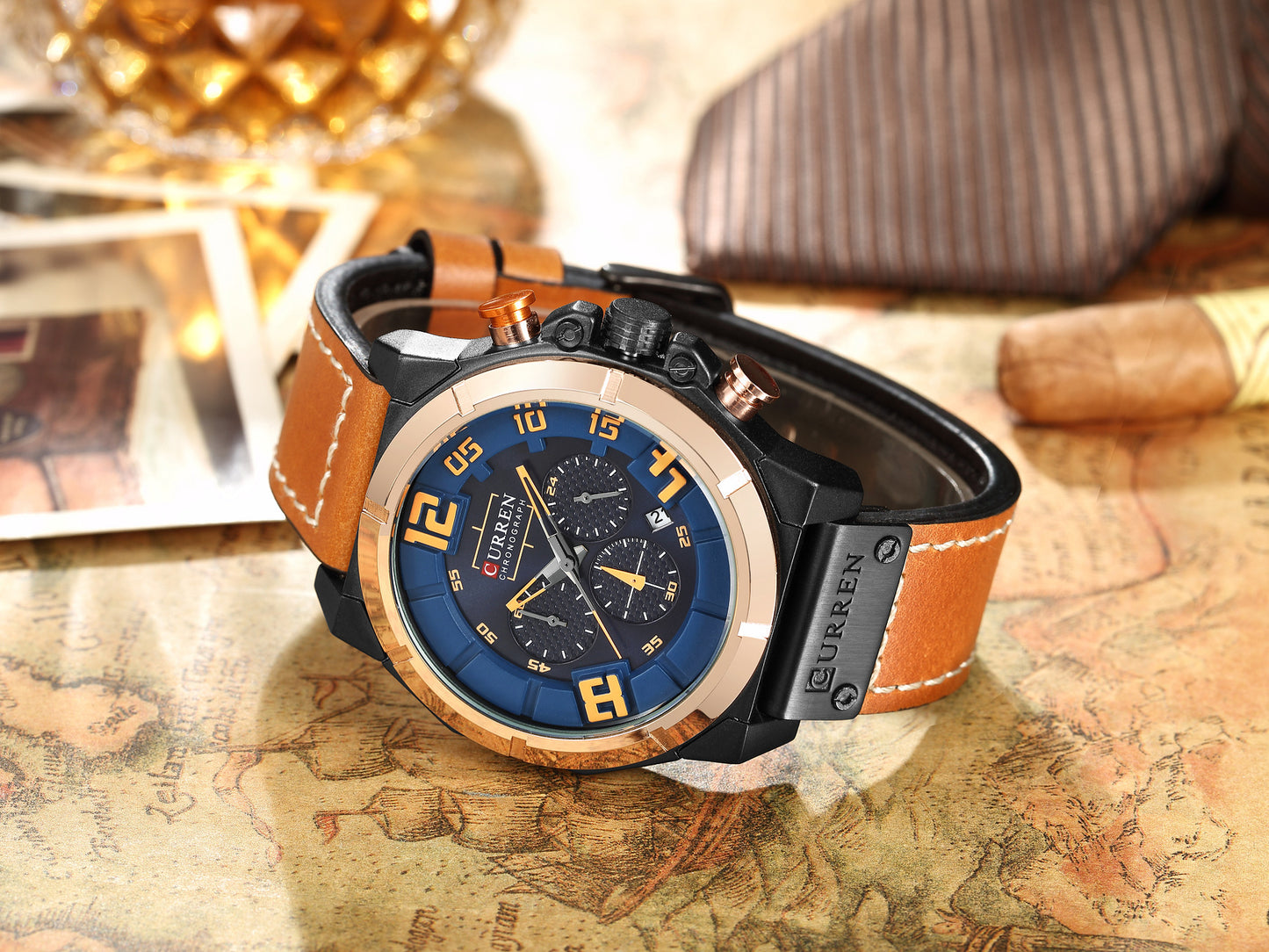 CURREN 8287 Men's Quartz Watch with Leather Band