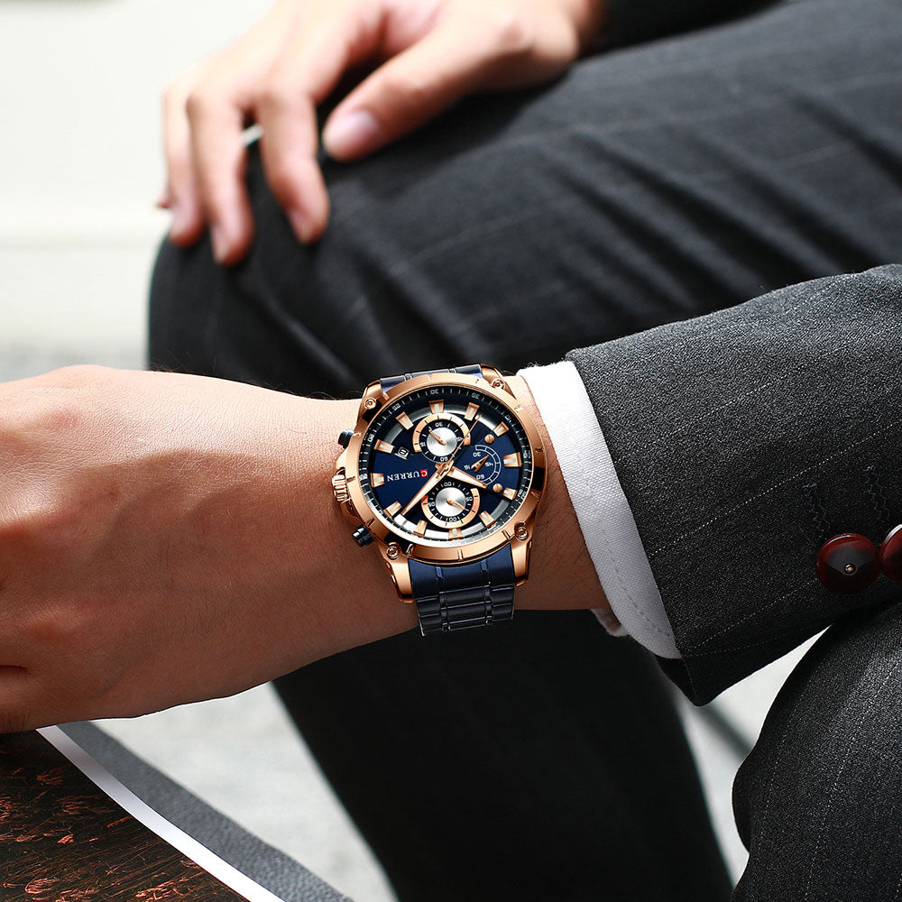 CURREN 8360 Men's Waterproof Quartz Watch with Calendar
