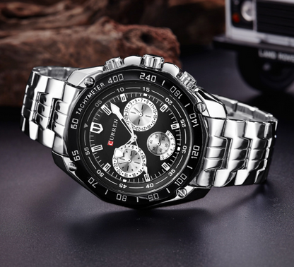 Men's Stainless Steel Watch with Three Eyes
