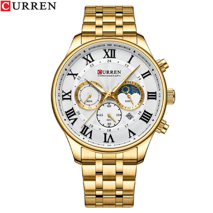 Curren 8427 Men's Steel Quartz Watch with Calendar