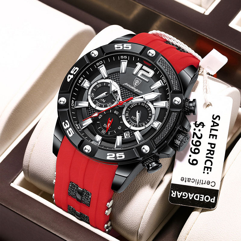 Luxury Waterproof Men's Military Sports Watch with Luminous Feature