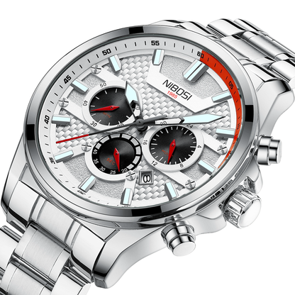 Multifunctional Waterproof Quartz Men's Watch with Three Eyes