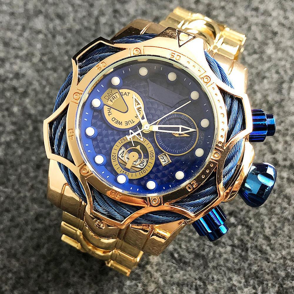Large Dial Steel Band Quartz Watch, Silicone Option
