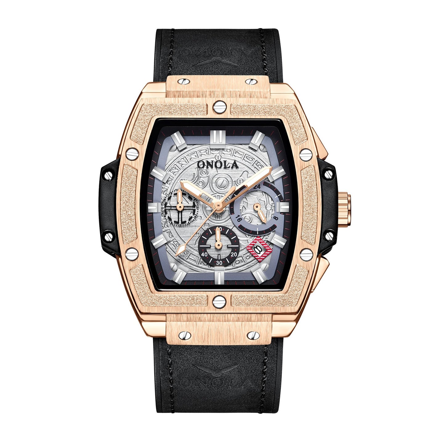 Multifunctional Men's Waterproof Quartz Watch with Leather