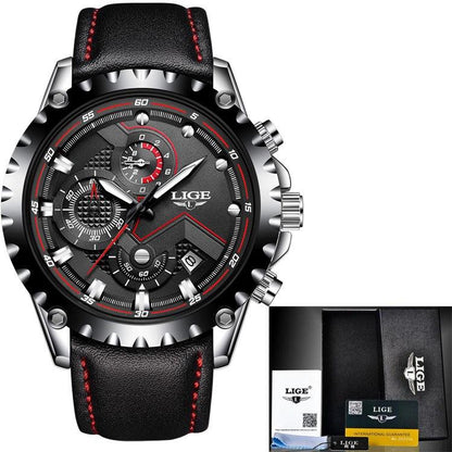 LIGE Multifunctional Waterproof Quartz Watch