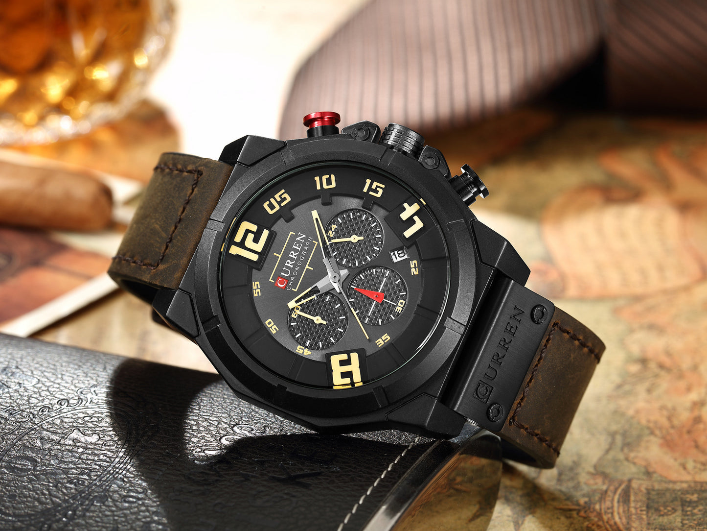 CURREN 8287 Men's Quartz Watch with Leather Band
