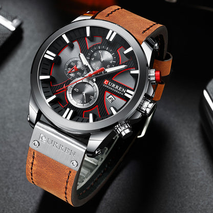 Curren Men's Sports Quartz Watch with Leather Band