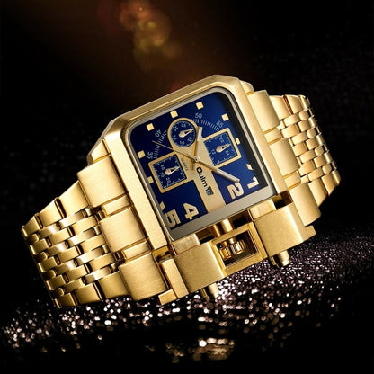 Large Dial Quartz Men's Casual Watch with Belt