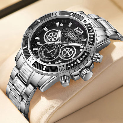 LIGE Men's Quartz Business Watch with Multifunctional Features
