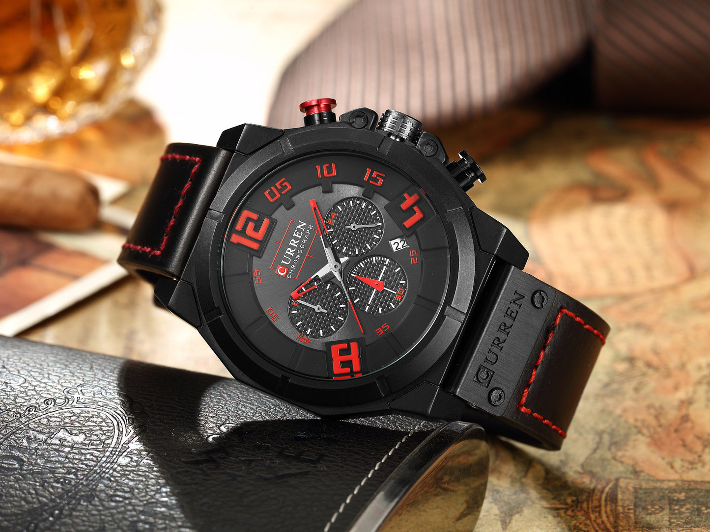 CURREN 8287 Men's Quartz Watch with Leather Band