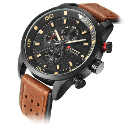 Men's Luminous Quartz Sports Watch with Three Eyes