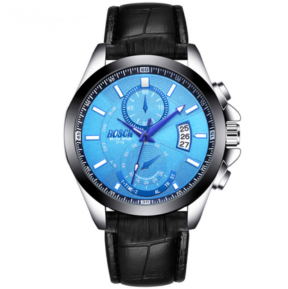 Large Dial Waterproof Sports Steel Band Calendar Watch