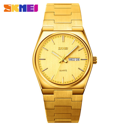 Stylish Men's Steel Band Quartz Watch with Calendar