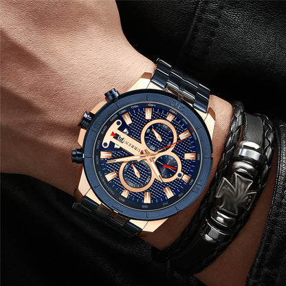 CURREN Men's Multifunctional Waterproof Quartz Watch
