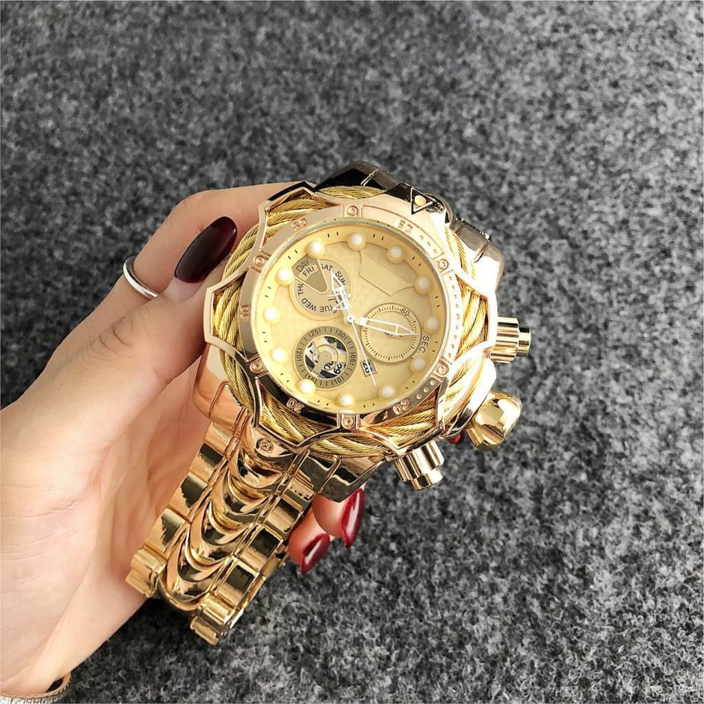 Large Dial Steel Band Quartz Watch, Silicone Option