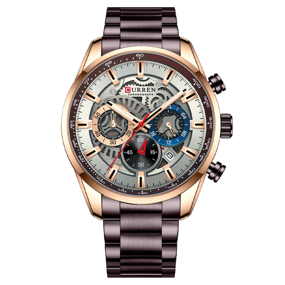 Men's Waterproof Multifunctional Quartz Business Watch
