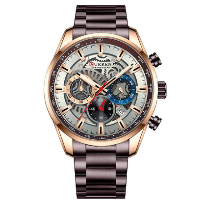 Men's Waterproof Multifunctional Quartz Business Watch