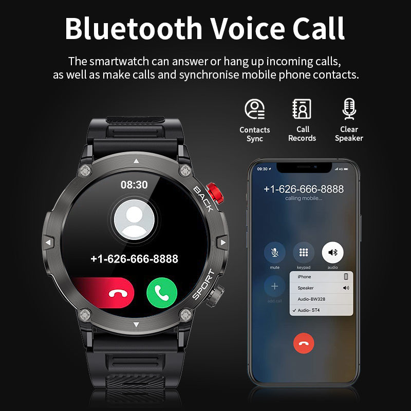 Bluetooth Sports Watch with Heart Rate and Call Alerts