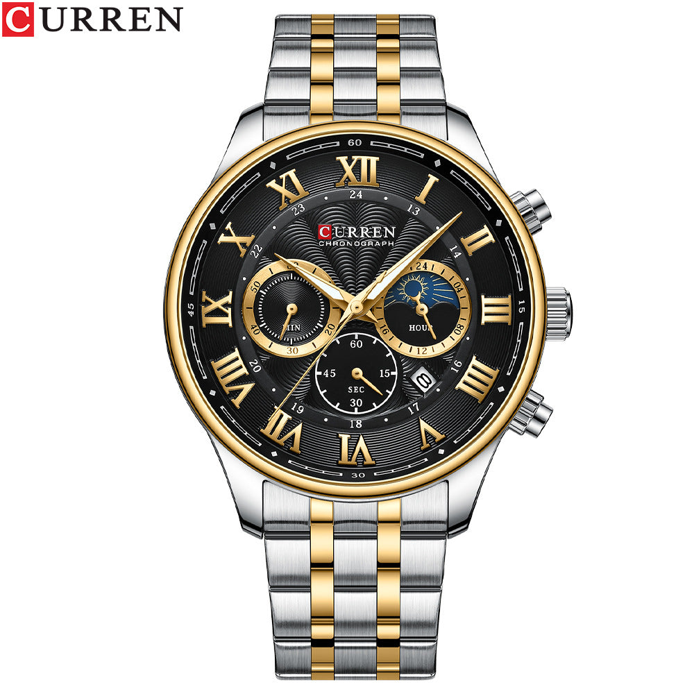 Curren 8427 Men's Steel Quartz Watch with Calendar