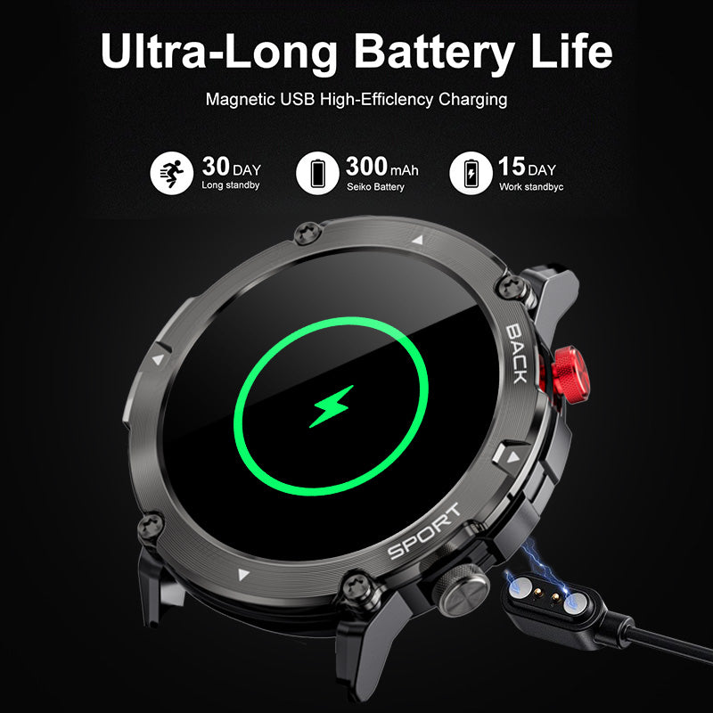 Bluetooth Sports Watch with Heart Rate and Call Alerts