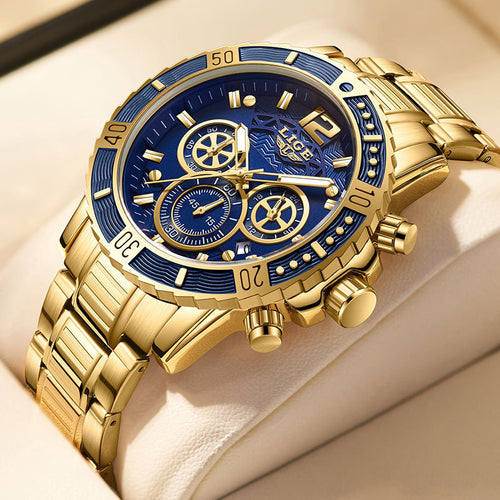 LIGE Men's Quartz Business Watch with Multifunctional Features