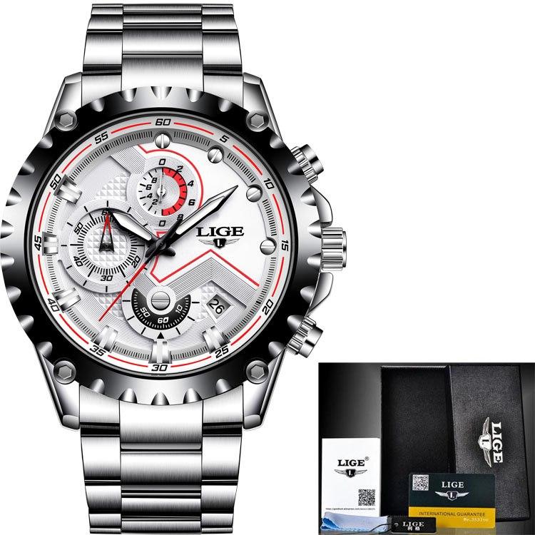 LIGE Multifunctional Waterproof Quartz Watch