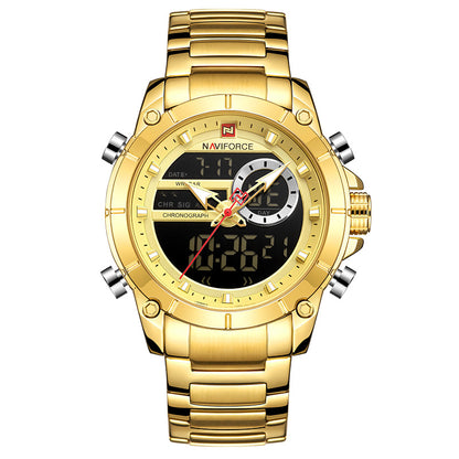 Men's Waterproof Quartz Watch with Steel Band