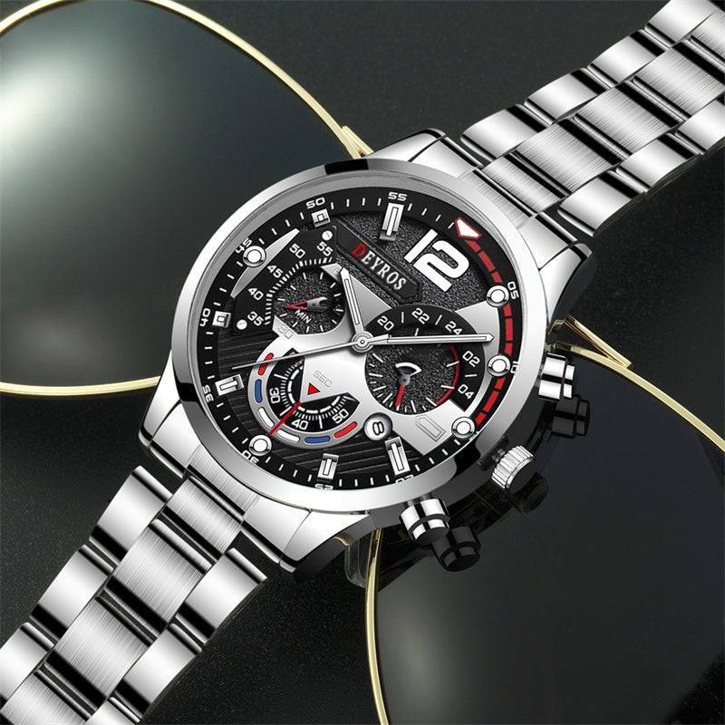 Fashion Stainless Steel Band Men's Business Watch