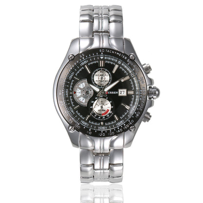 CURREN 8083 Men's Waterproof Steel Band Calendar Watch