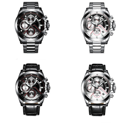 Cardisen Men's Multi-Function Quartz Watch with Three Eyes