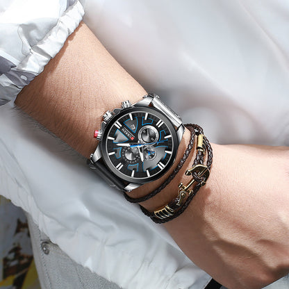 Curren Men's Sports Quartz Watch with Leather Band