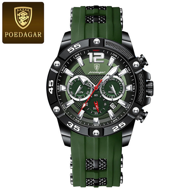 Luxury Waterproof Men's Military Sports Watch with Luminous Feature