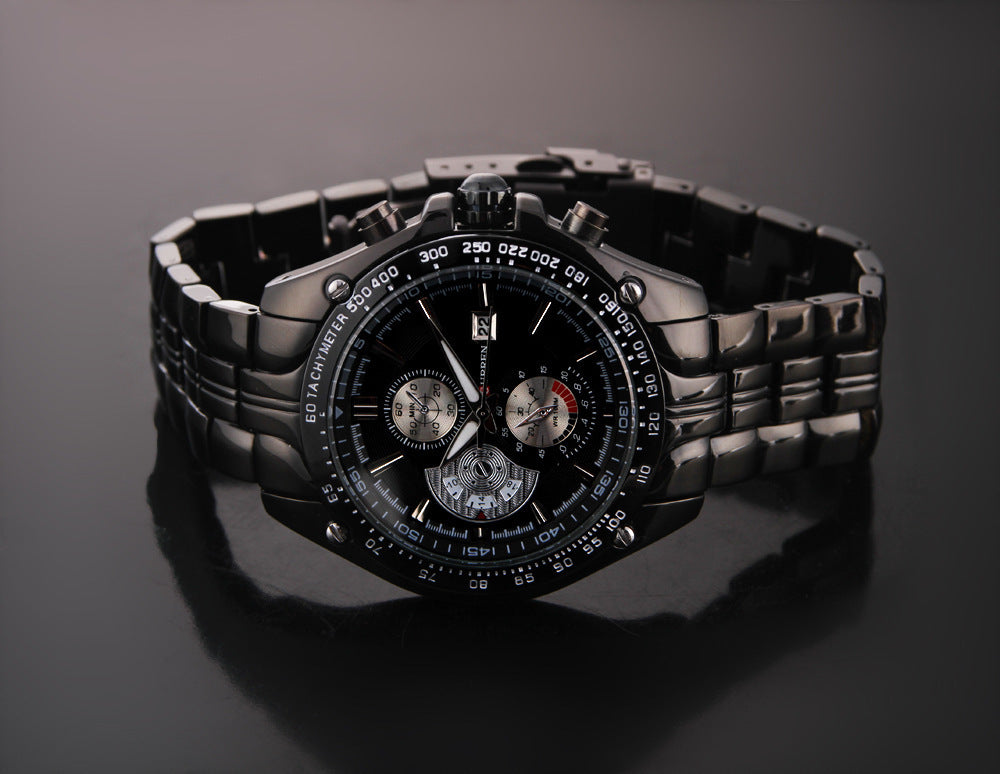 CURREN 8083 Men's Waterproof Steel Band Calendar Watch