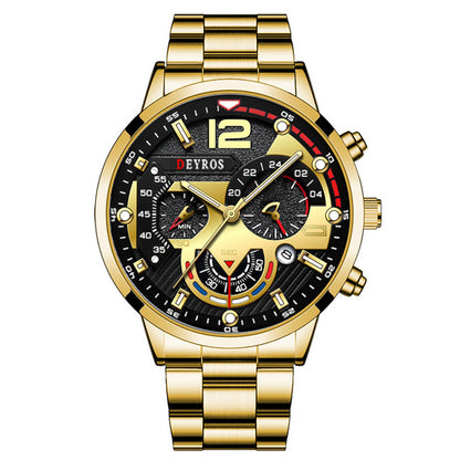 Fashion Stainless Steel Band Men's Business Watch