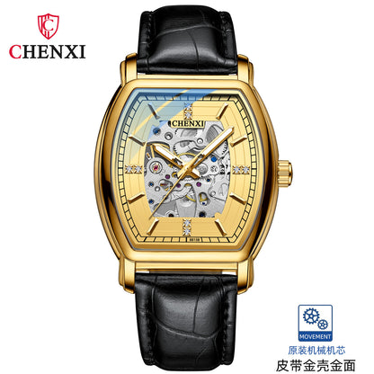 CHENXI Men's Automatic Mechanical Watch with Leather Band