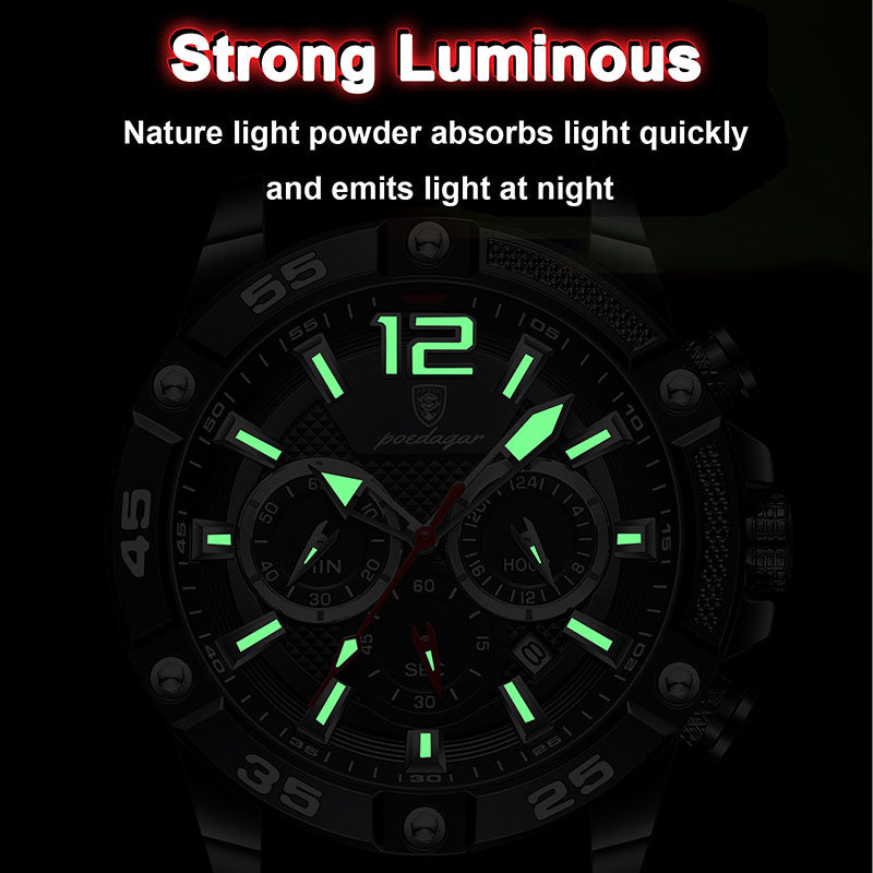 Luxury Waterproof Men's Military Sports Watch with Luminous Feature