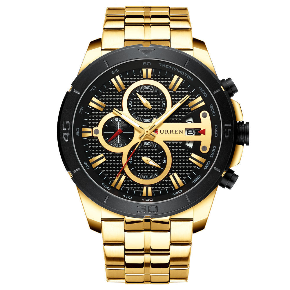 CURREN Men's Multifunctional Waterproof Quartz Watch