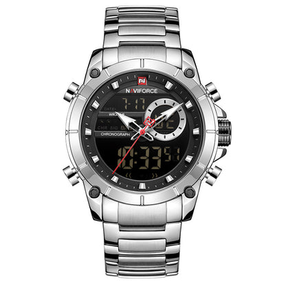 Men's Waterproof Quartz Watch with Steel Band