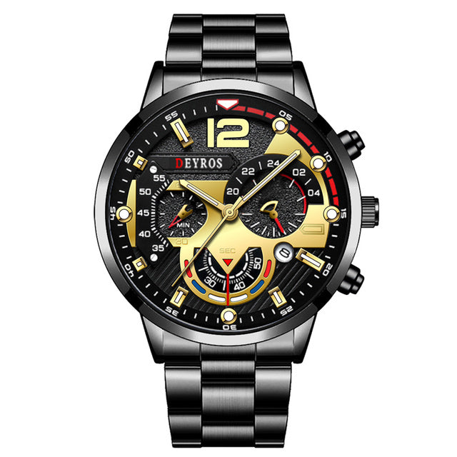 Fashion Stainless Steel Band Men's Business Watch
