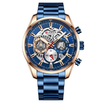 Men's Waterproof Multifunctional Quartz Business Watch