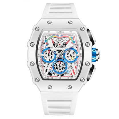 ONOLA Stylish Waterproof Quartz Men's Watch with Silicone Band