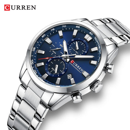 Curren 8445 Men's Quartz Watch with Calendar and Steel Band