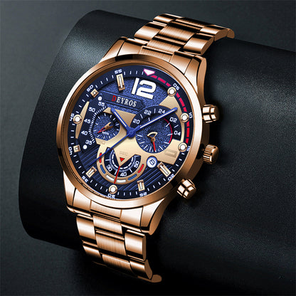 Fashion Stainless Steel Band Men's Business Watch