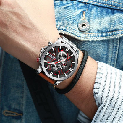 Curren Men's Sports Quartz Watch with Leather Band