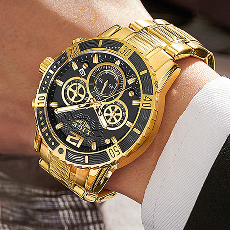 LIGE Men's Quartz Business Watch with Multifunctional Features