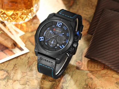 CURREN 8287 Men's Quartz Watch with Leather Band