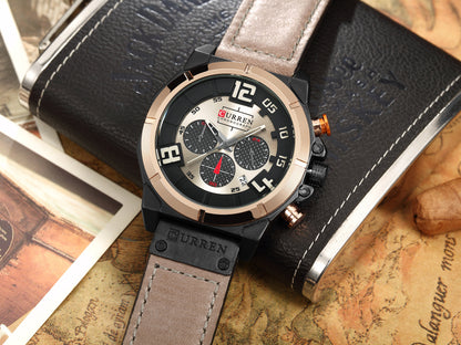 CURREN 8287 Men's Quartz Watch with Leather Band