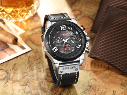 CURREN 8287 Men's Quartz Watch with Leather Band