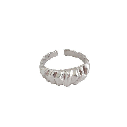 S925 Sterling Silver Wide Face Gear Personality Ring