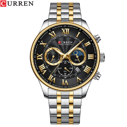 Curren 8427 Men's Steel Quartz Watch with Calendar